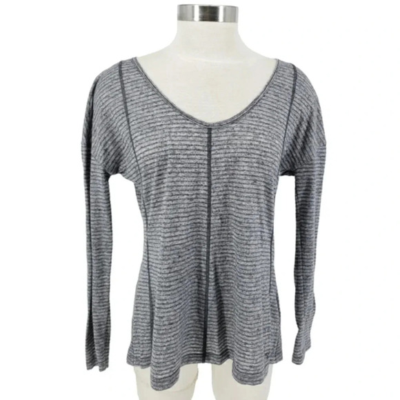 The North Face Tops - North Face Shirt Gray Striped Long Sleeve Beyond The Wall Split Back Top